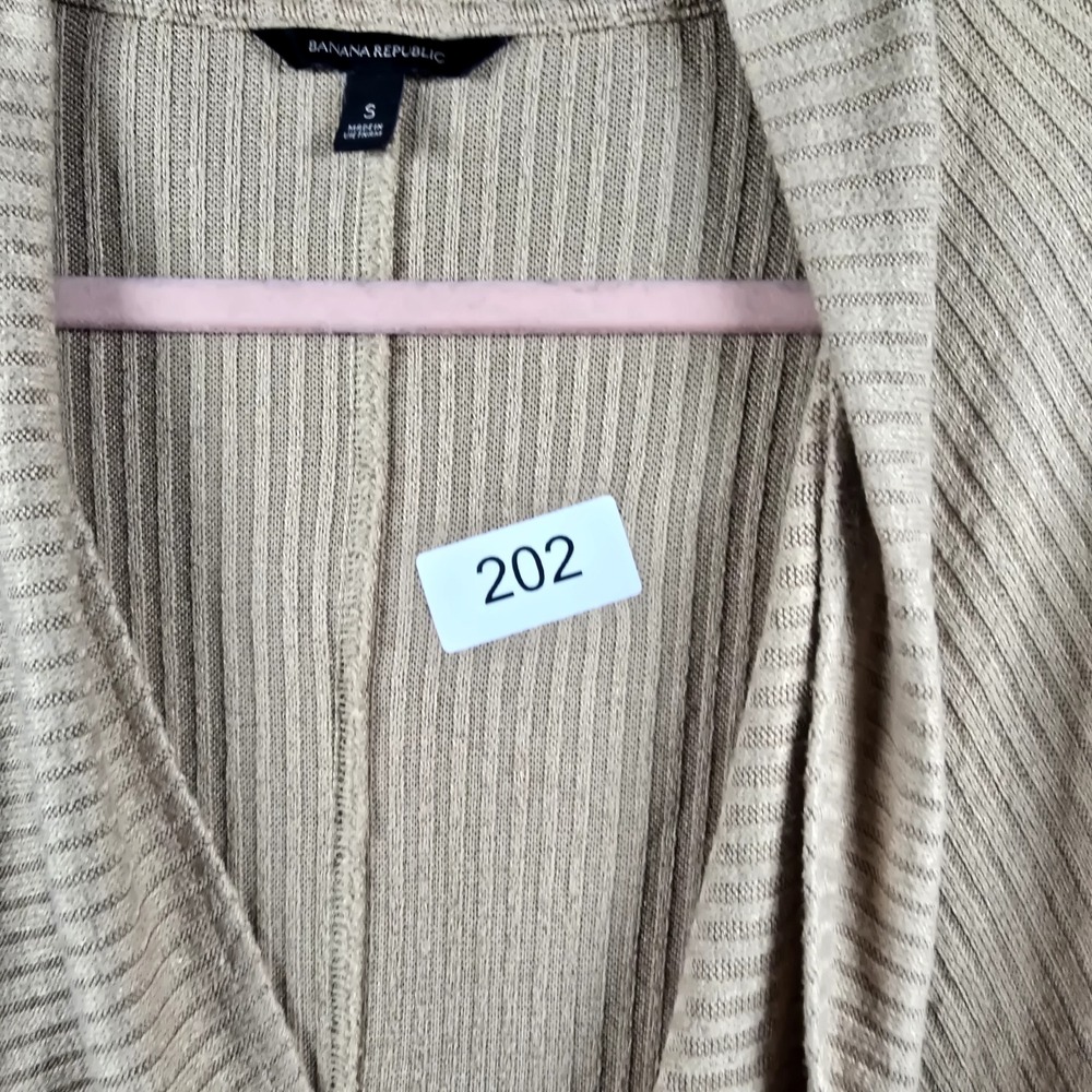 Banana Republic Women S Tan Open Front Long Waterfall Cardigan Sweater Flowy - Picture 10 of 10